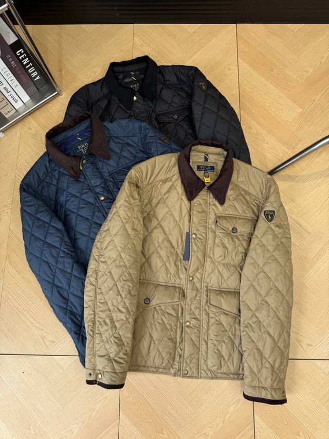 Ralph Lauren Classic Old Money Style Workwear Diamond Pattern Retro Cotton Jacke