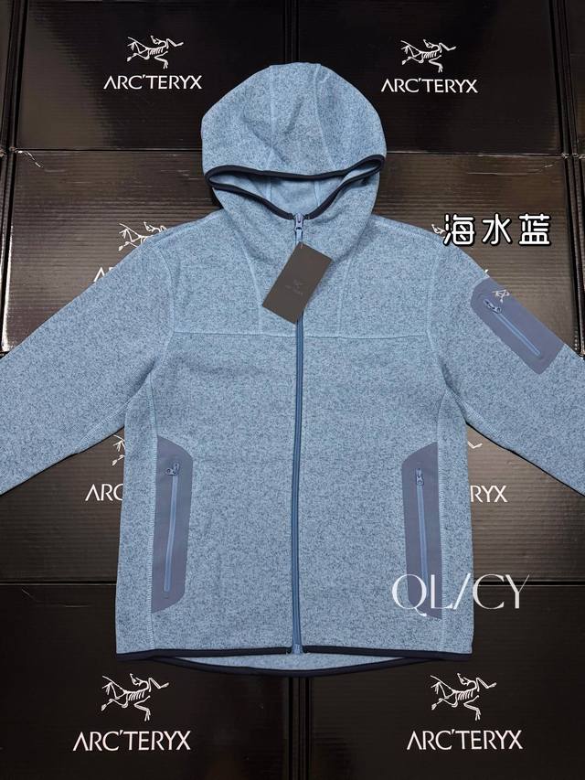 Embroidered Style Arc'teryx Covert Eight-Color Fleece Hooded Jacket - Fabric: Ma