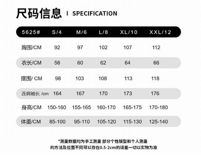 Size chart data! Example of how it looks on you~ DDD
