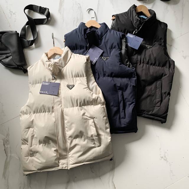 Prada 25Ss Autumn/Winter New Outdoor Casual Stand-up Collar Windproof Cotton Ve