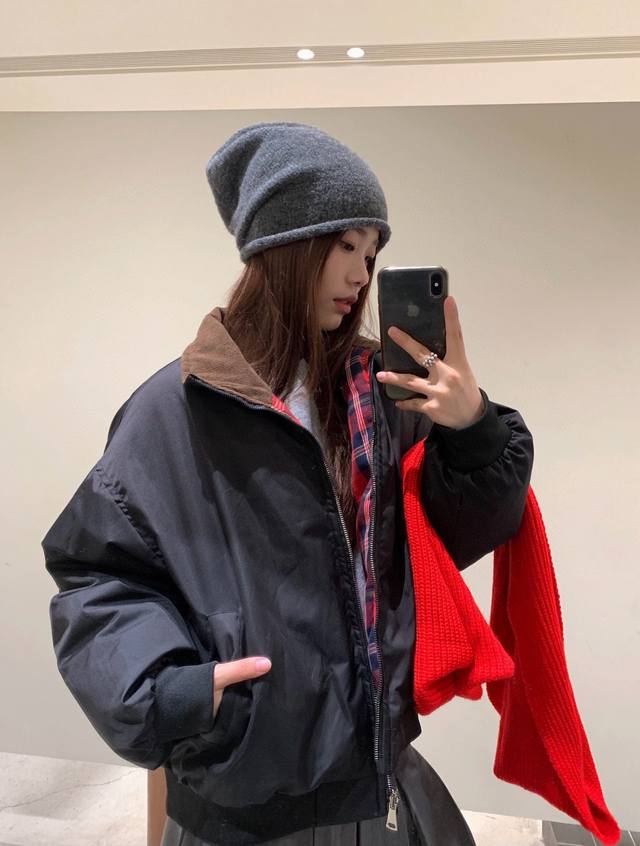 New Arrival Hot Item Burberry Black and Red Plaid Reversible Cotton Jacket Super