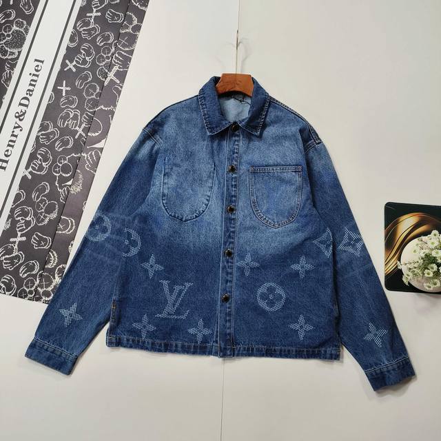 Sizes 46-52 Top-tier version Louis Vuitton Spring 2026 Jacquard Denim Jacket Lo