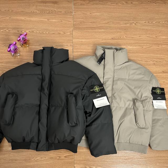 Stone Island PU Leather High Street Down Cotton Jacket Real Shot Quality Worth B