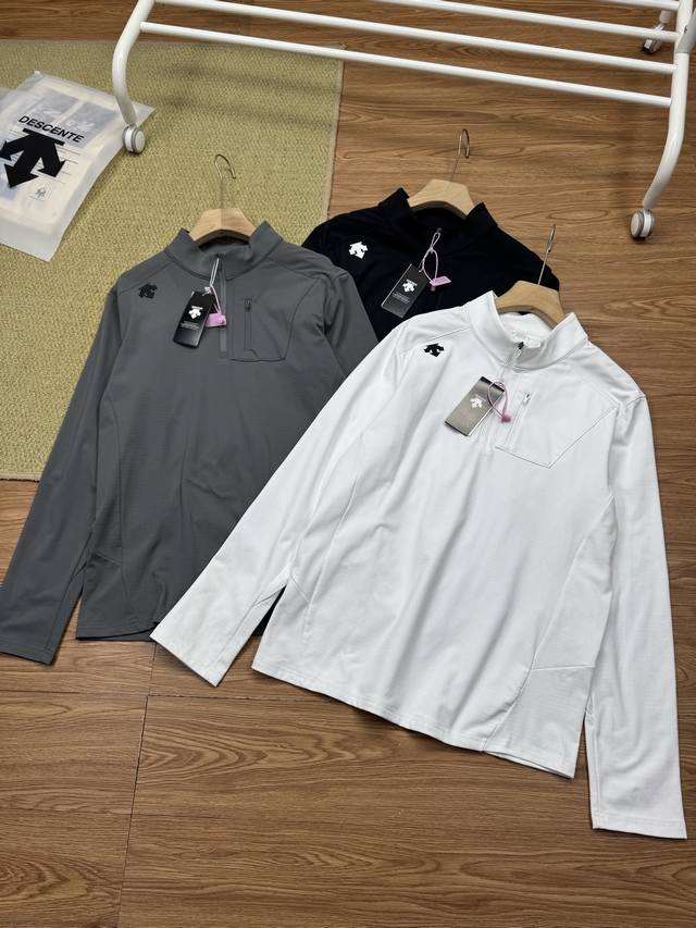 Descente 25Ss Autumn/Winter Outdoor Sports Running Men's Fleece Stand Collar Pul