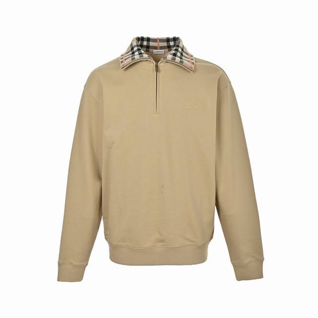 Burberry Check Collar Half-Zip Sweatshirt Original version purchased for 7400, o