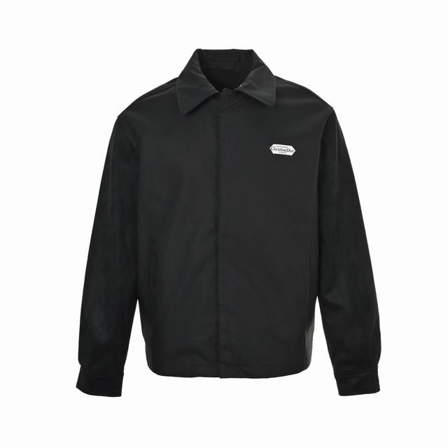 Dior Dior Square Label Lambskin Leather Jacket Custom Black Cotton-Blend Satin,