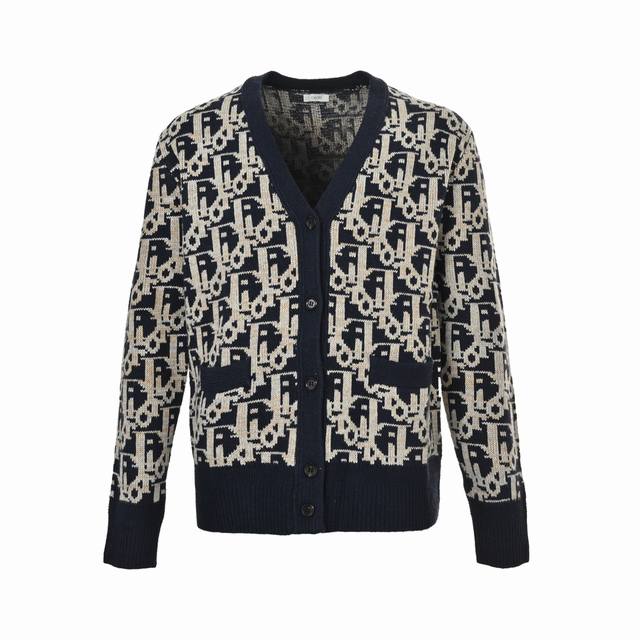 Dior 25Fw Monogram Jacquard Cardigan Sweater Dior 22Fw All-over print jacquard k