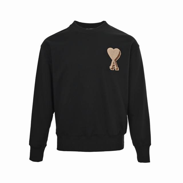 Ami Double-Edged Heart Embroidered Crew Neck Sweatshirt Let's skip all the fancy