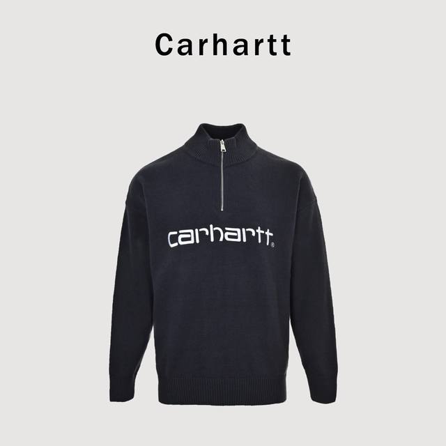 Carhartt Wip Classic Wide-Size Half-Zip Stand Collar Knit Sweater Zp Same as the