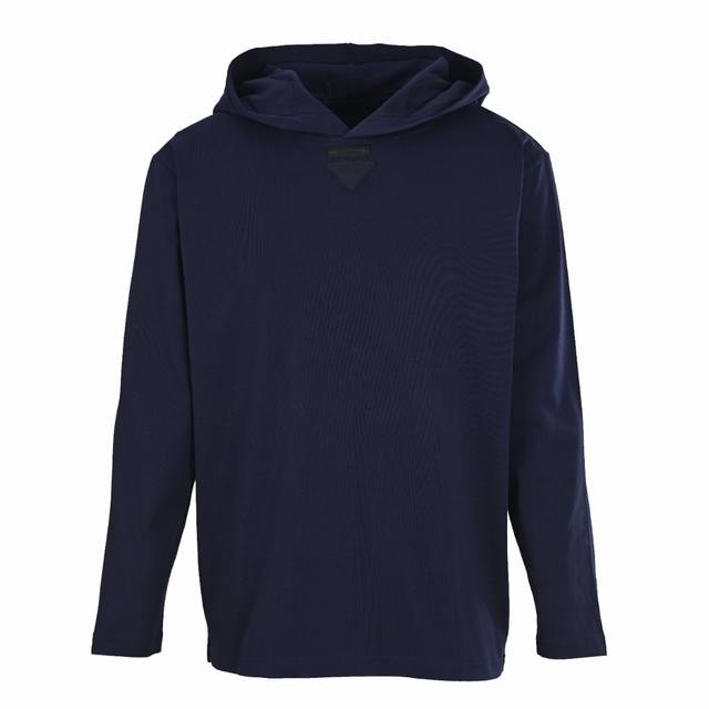 Prada PRD Collar Label Cotton Loose-fitting Hooded Sweatshirt (DDD). Purchased