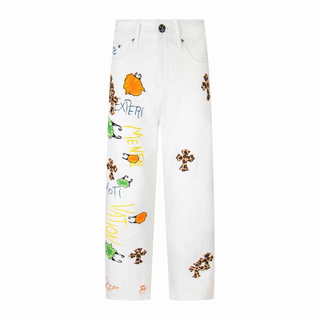 High-quality Chrome Hearts Mattyboy graffiti-painted leopard print cross-over j