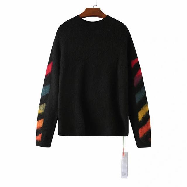 High-quality Off-White gradient arrow knit mohair sweater, unisex. Five differe