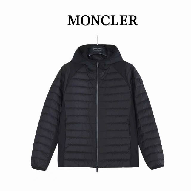 Moncler 25Fw Black Label Ribbed Hooded Lightweight Down Jacket DDD. Filled with
