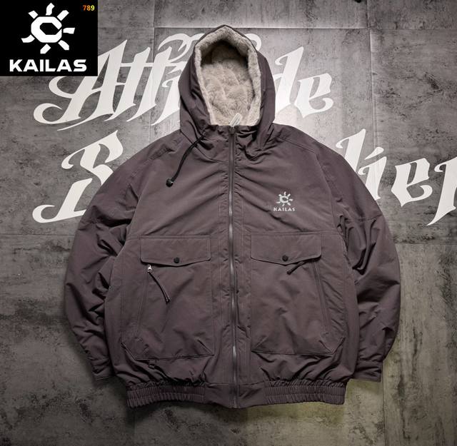 Kailas Winter Cotton-padded Jacket, Couple Style. The fabric features a full-bo