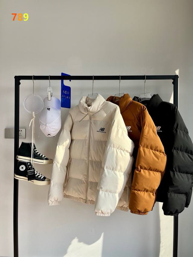 New Balance Winter Couple Stand Collar Down Cotton Jacket/Puff Coat, three colo