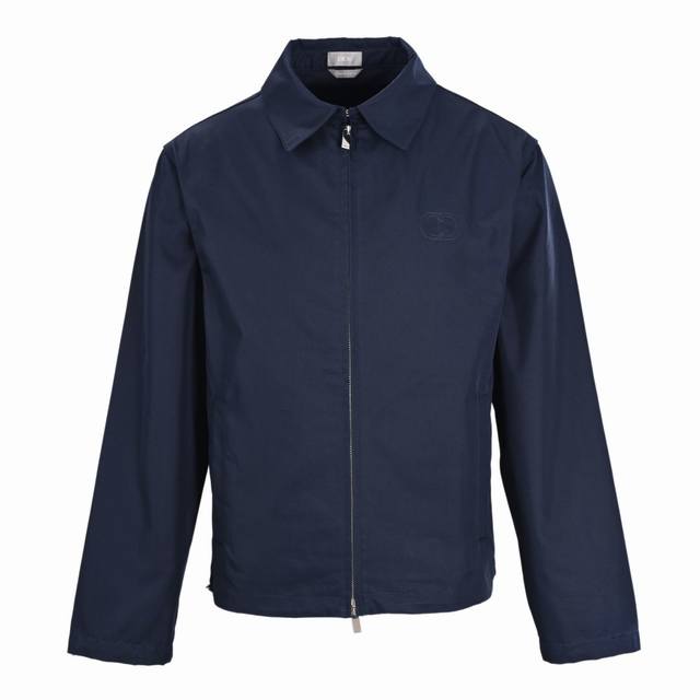 Dior Dior Cd Round Embroidered Lapel Jacket, Navy Blue. Made from 100% cotton an