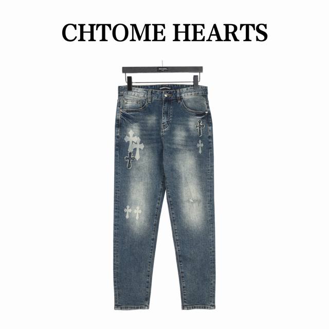Chtro Heart Classic Cross Jeans. These jeans undergo a heavy enzyme stonewashing