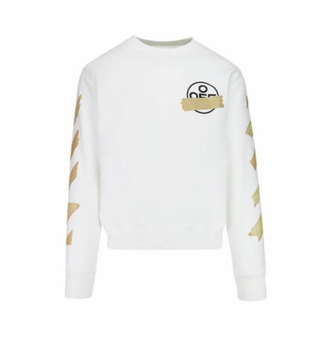 High-quality Off-White CO Virgil Abloh crewneck sweatshirt with duct tape arrow
