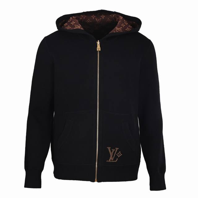 Louis Vuitton Lv Reversible Monogram Knit Hooded Jacket The main fabric is a ble