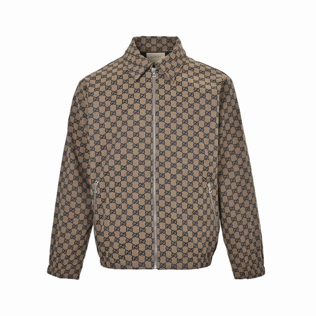 Gucci GG monogram all-over jacquard zip-up jacket. This Gucci GG monogram jacket