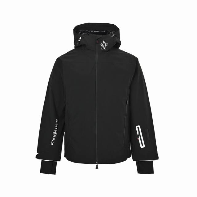Moncle Double-Sleeve Dotted-Line Hooded Ski Down Jacket (Premium Version) featur