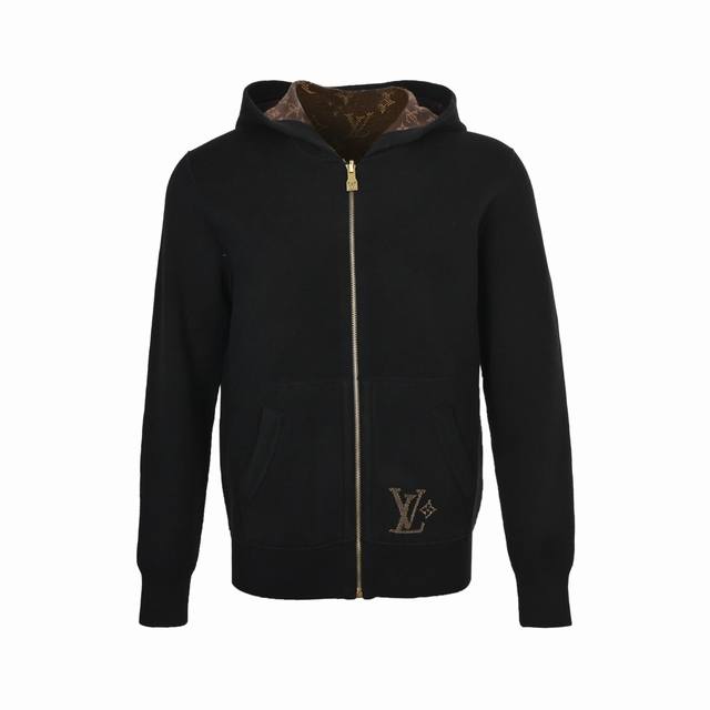 Louis Vuitton Reversible Monogram Knit Hooded Jacket The main fabric is a blend