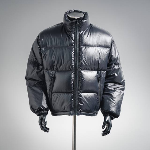 Celine Ce 23Fw Short Down Jacket with Small Logo Print on Chest Celebrity Style: