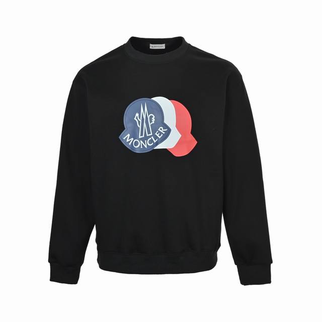 Moncler 25Fw Crew Neck Sweatshirt with Three Labels 480G High-Grade Combed Cotto