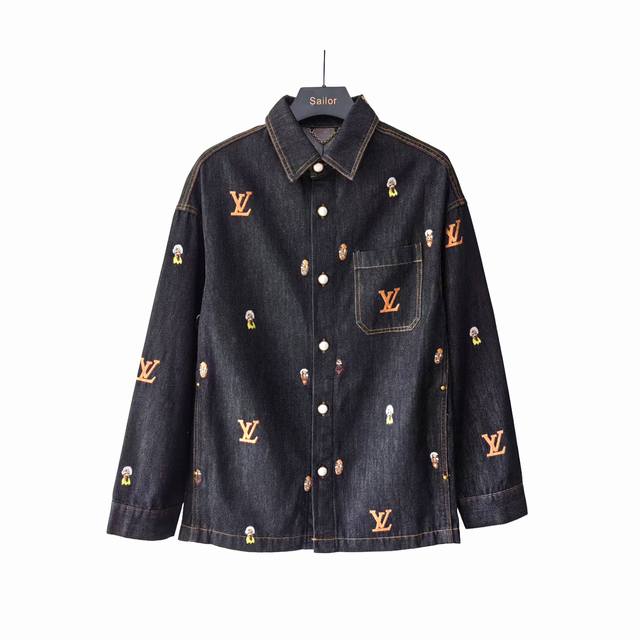 Real Shot Details + Size Chart Louis Vuitton Denim Washed Anime Embroidery Denim