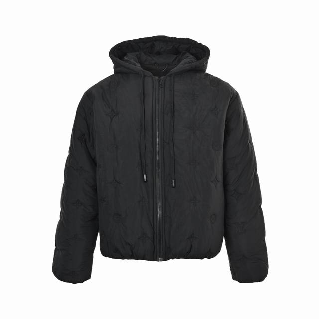 Louis Vuitton Monogram Embroidered Hooded Coat Fabric: Custom 100% nylon fabric