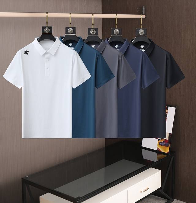 Descente High-Quality Polo Shirt, Top-Quality, Quick-Drying Fabric, Same Factor