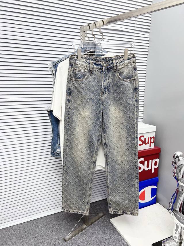 Chrome Hearts Men's Fashionable Wide-Leg Jeans, Officially Released in Catalog