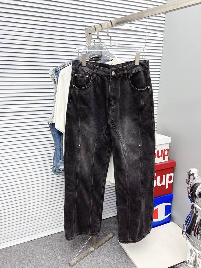 Prada Men's Fashionable Wide-Leg Jeans, officially announced in catalogs and po
