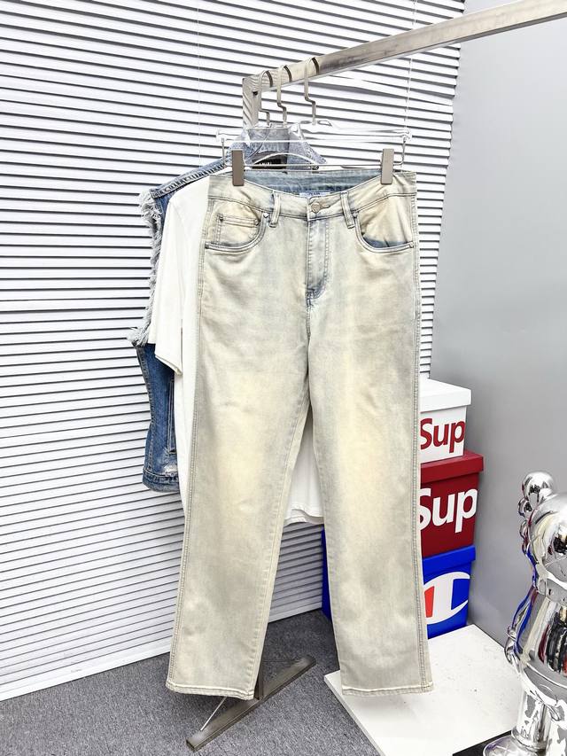 Prada Men's Fashionable Wide-Leg Jeans, Official Look and Poster Style! Made wi