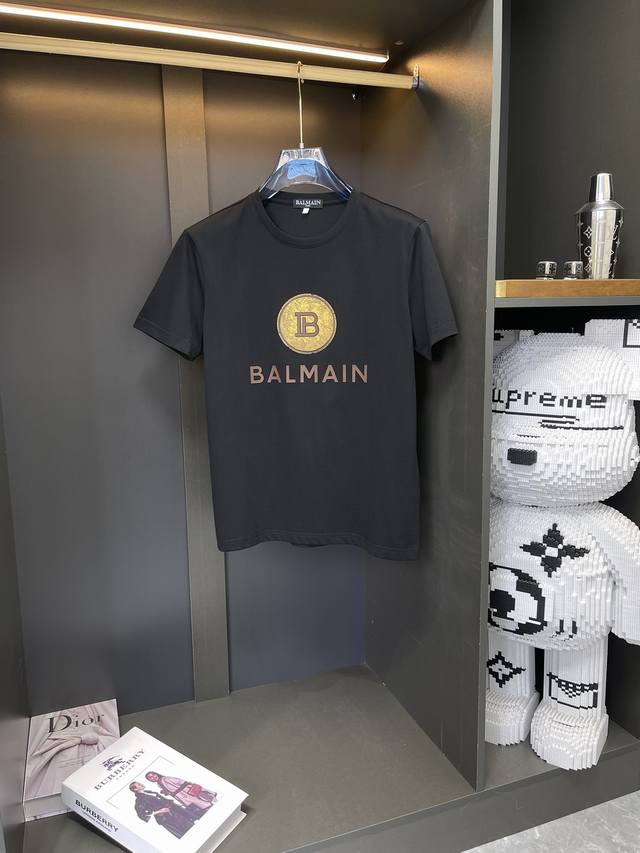 Balmain Plus Size M-6XL {Maximum Fits 230 lbs} 3D Embossed Pattern Short-Sleeve