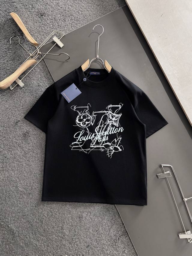Lv 2025Ss Spring/Summer Newest Crew Neck Fashion Short-Sleeve T-Shirt, same styl