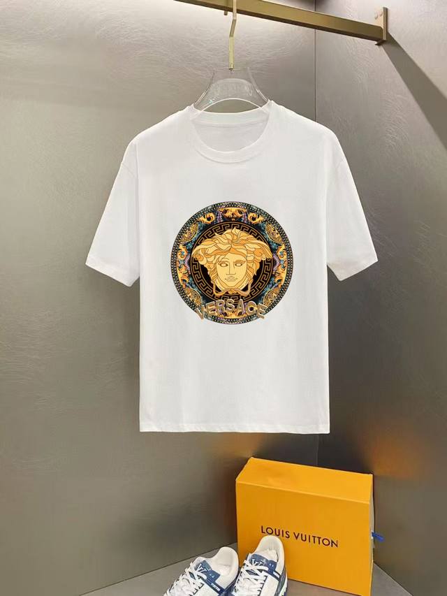 Versace 2025 Spring/Summer New Arrival Men's Crew Neck Short-Sleeve T-Shirt with