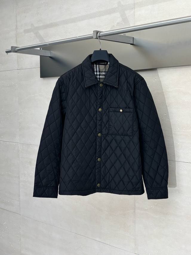 Burberr* Burberry BB Quilted Nylon Brighton Shirt Style Cotton Jacket Size: SML