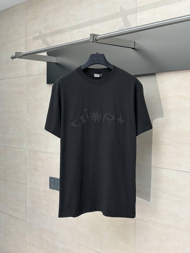 Dio* Dior 25Ss New Embroidered Crew Neck Letter Short-Sleeve T-Shirt Made of cus