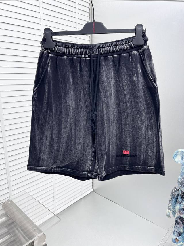 Balenciaga Paris 25Ss New Shorts, heavy-duty wash, original custom-woven fabric,