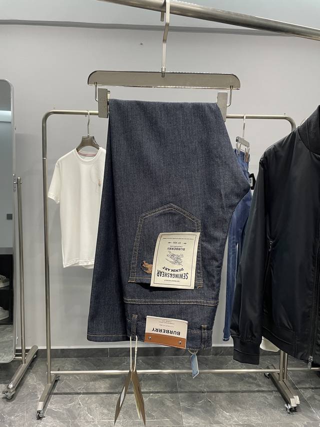 Bur 2025 Spring/Summer New Retro Dark Blue Men's Casual Slim Straight Leg Jeans.