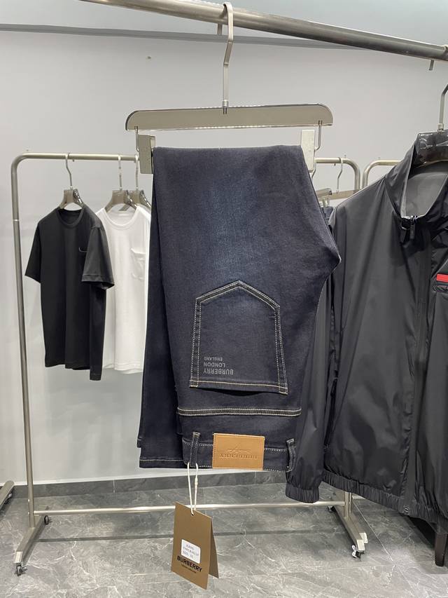 Bu25Ss Spring/Summer New Retro Dark Blue Washed Slim Fit Straight Leg Jeans, Men