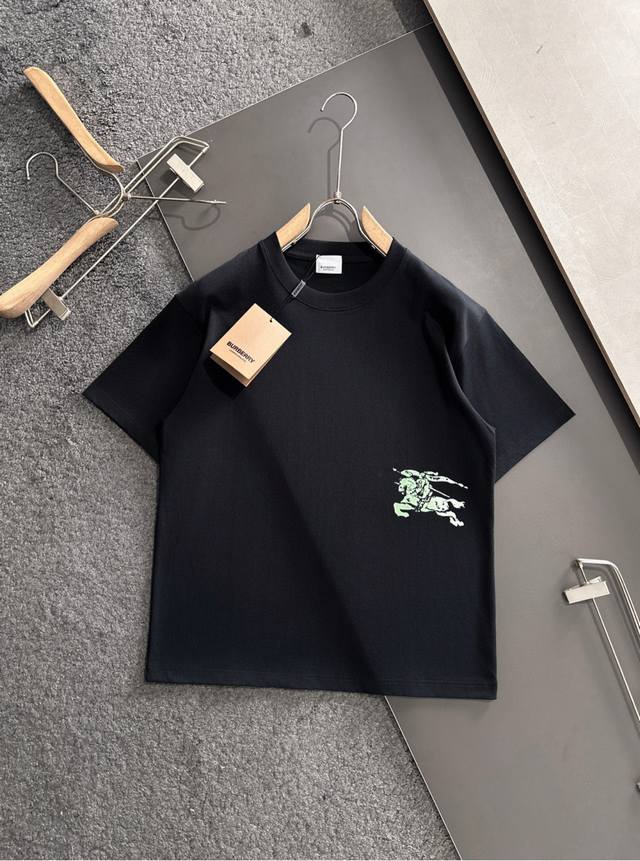 Burberry 2025 Spring/Summer Newest Crew Neck Fashion Short-Sleeve T-Shirt, same