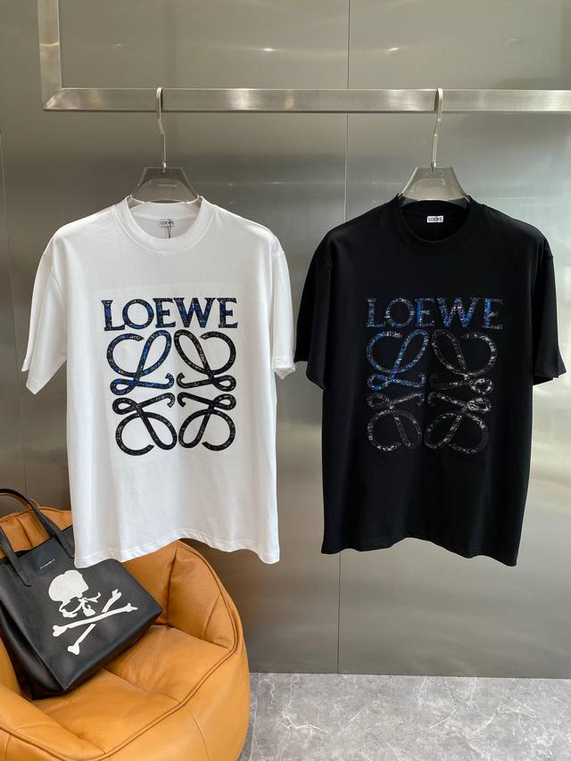 Loewe 2025 Spring/Summer New Arrival Men's Crew Neck Short-Sleeve T-Shirt with L