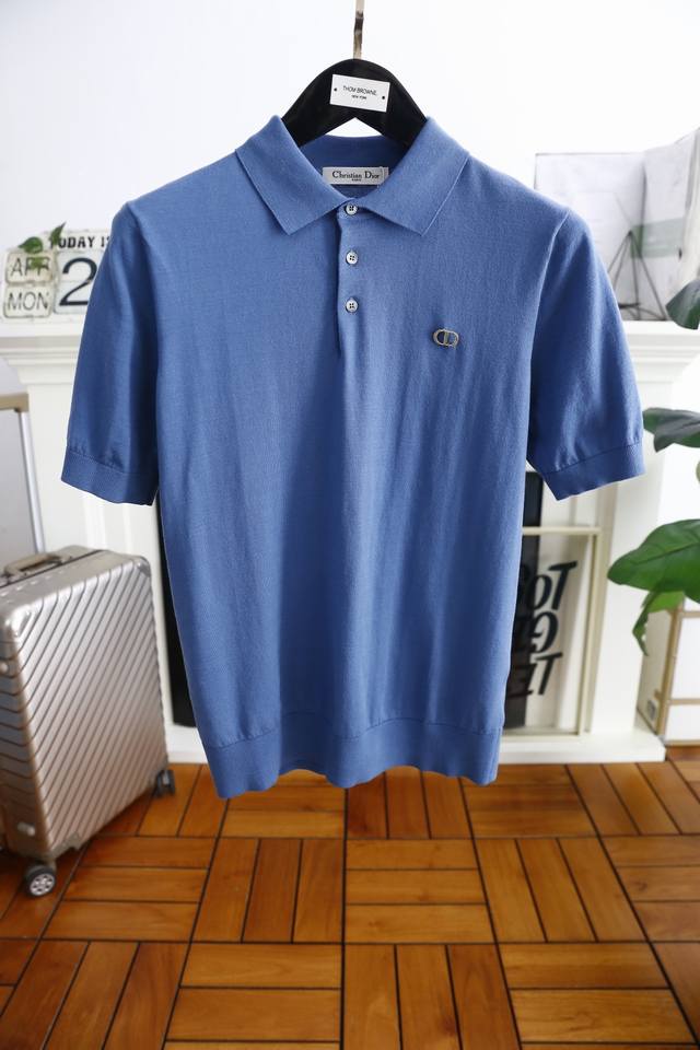 Dior Christian Di*R. 2025 Summer New Arrival Men's Knit Short-Sleeve T-Shirt wi