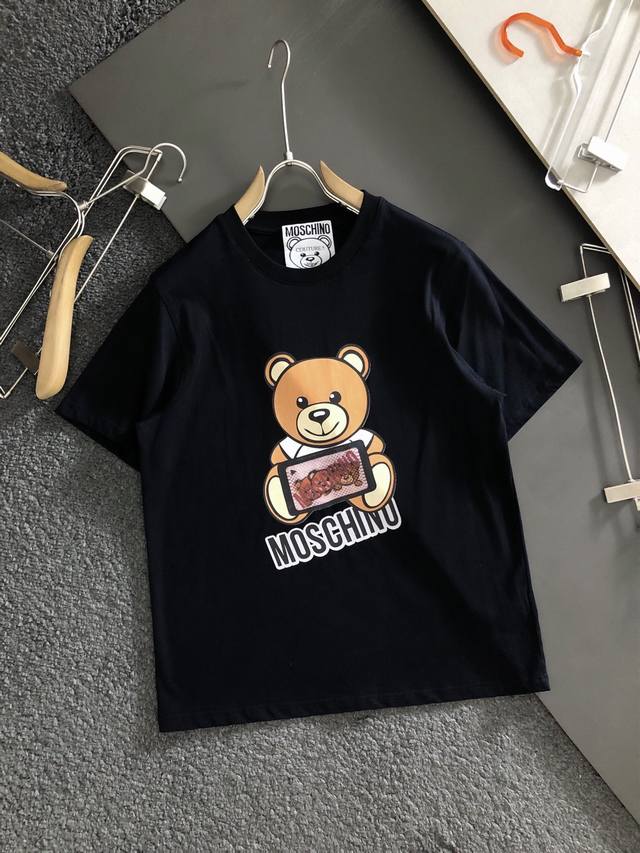Moschino 2025 New Arrival - Latest Short-Sleeve Crew Neck T-Shirt, High-End Cust