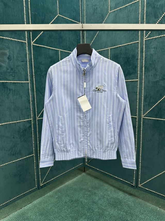 Dior's new 25Ss zip-up shirt features Christian Dior Couture embroidery adorned