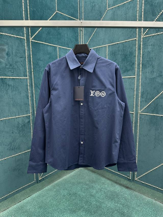 Louis Vuitton 25Ss new long-sleeved shirt, crafted from twill cotton, pays homa