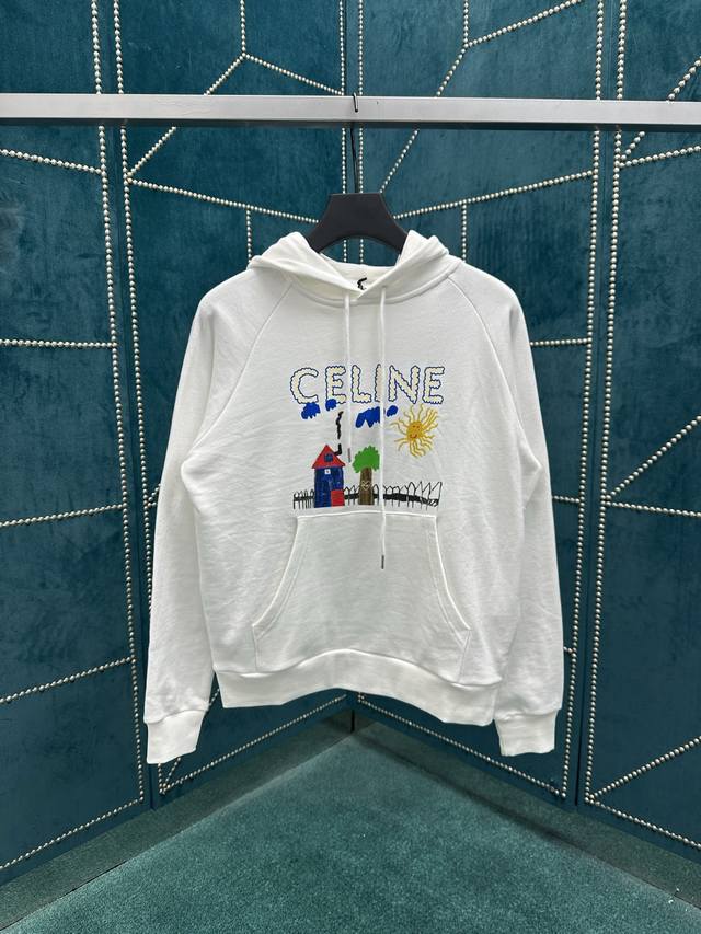 Celine 25Ss New Drawing Series 70s Style Hoodie Women's Sizes: SML DDD