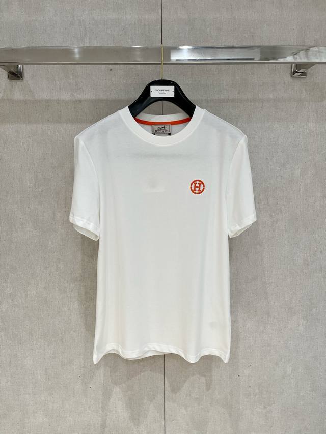 Hermes 25Ss Spring/Summer New Arrival - Latest Short-Sleeve Crew Neck T-Shirt,